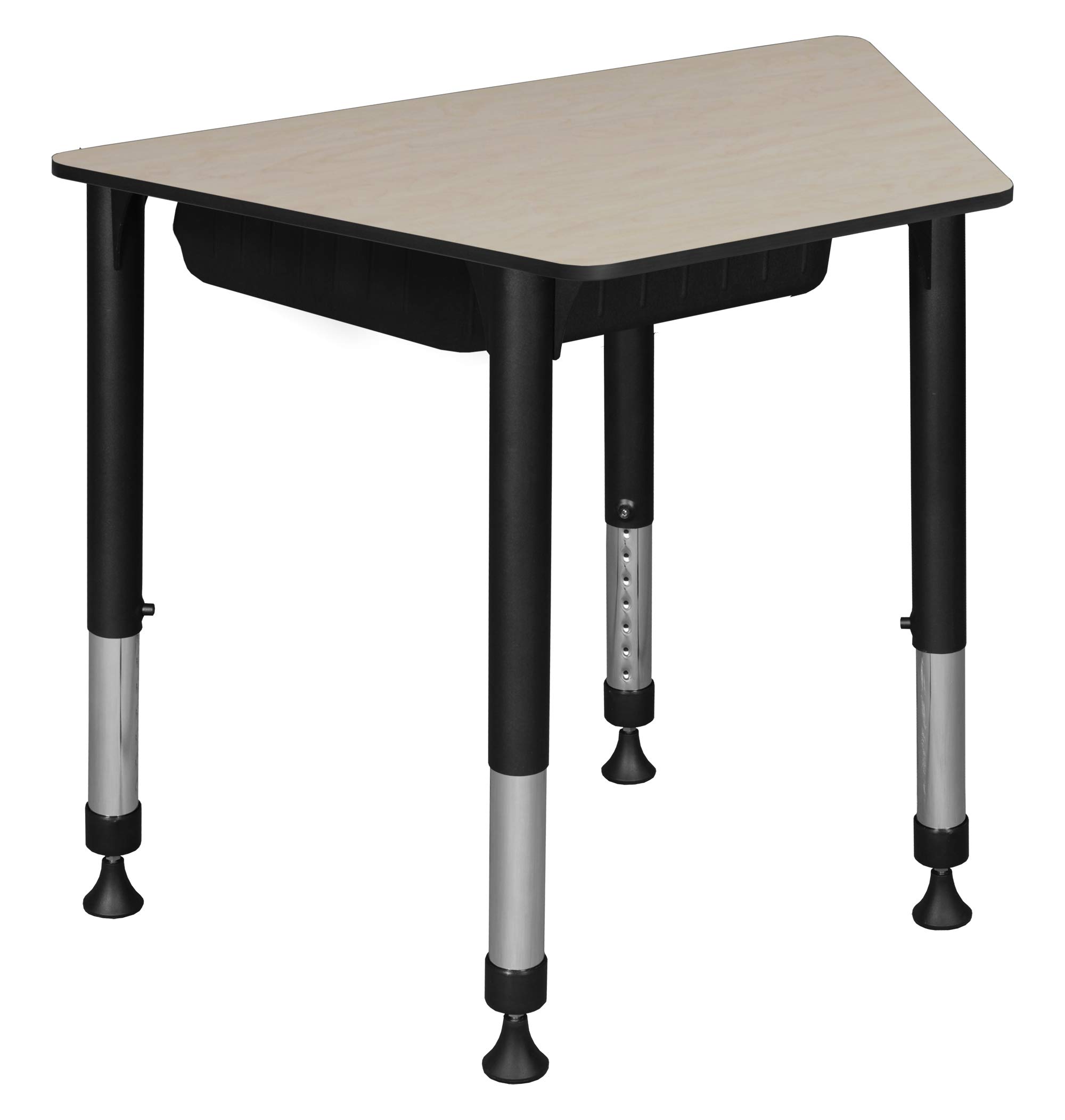 Regency Height Adjustable Trapezoid School Desk with Storage - 36