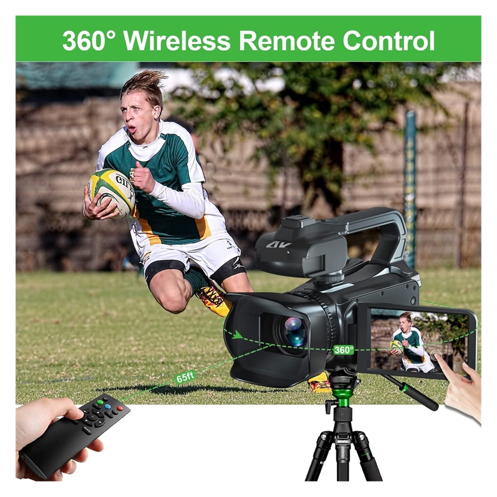 4K UHD Rotate Touch Screen Vlog Camcorder - Perfect for Livestreaming & YouTube