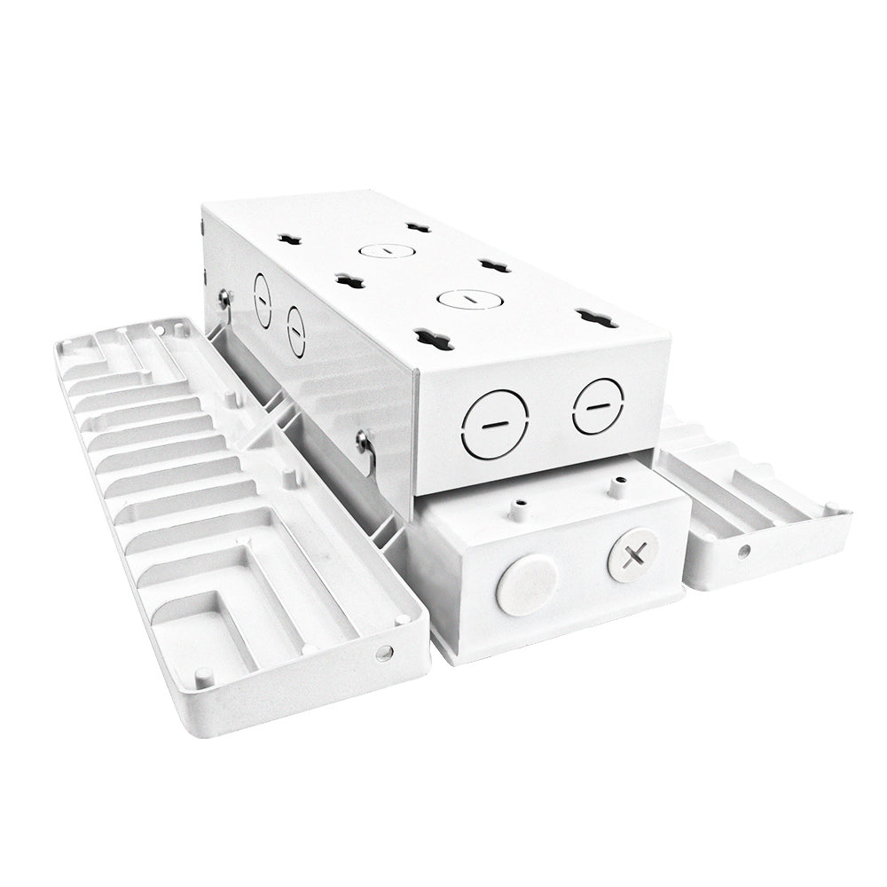 Pavo Series LED Linear High Bay Light Pendant Mounting Box - Durable Hanging Kit for Warehouse, Gym & Industrial Lighting
