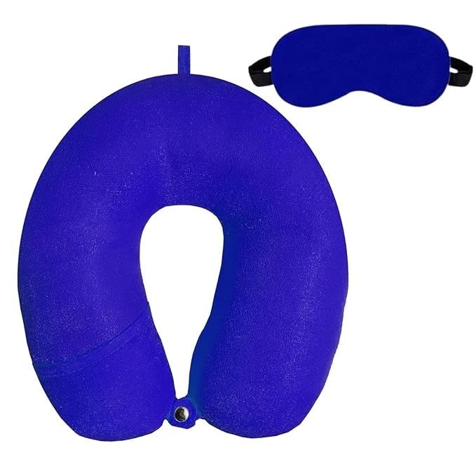 Premium Travel Neck Pillow & Eye Mask Set - Memory Foam Neck Support for Airplane, Car & Office - Relieves Neck Pain & Enhances Sleep - Perfect for Long Flights, Road Trips & Work Breaks