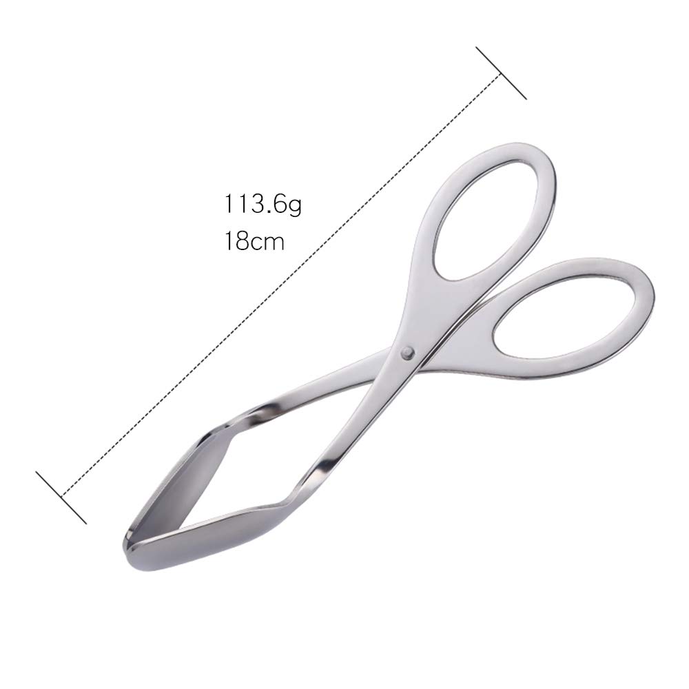 Premium Stainless Steel Bread Tongs - Kitchen BBQ Serving Tongs for Pasta, Meat, Appetizers, Pastries & Steak | Perfect for Grilling, Baking & Buffet Serving