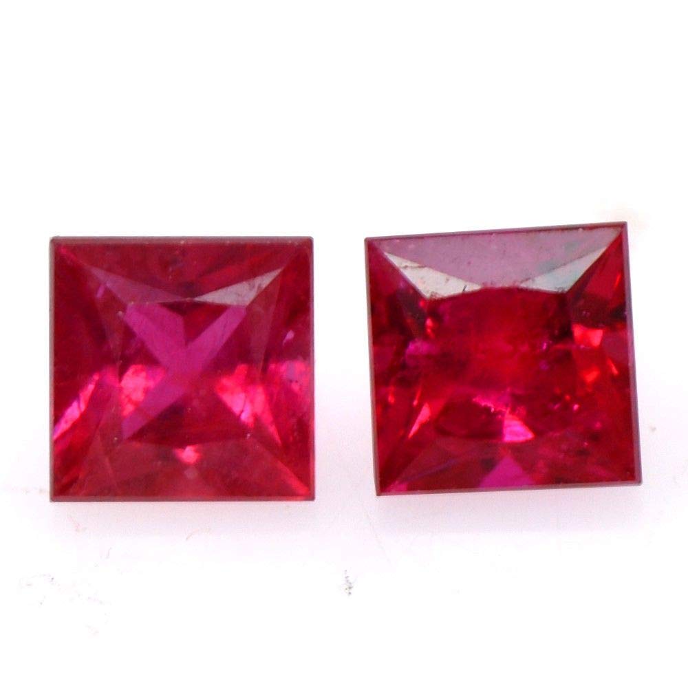 Premium Ratnagarbha Ruby - Square Cut Faceted Loose Gemstones for Jewelry Making | Natural Red Rubies Wholesale | Engagement Rings, Pendants & DIY Craft Projects