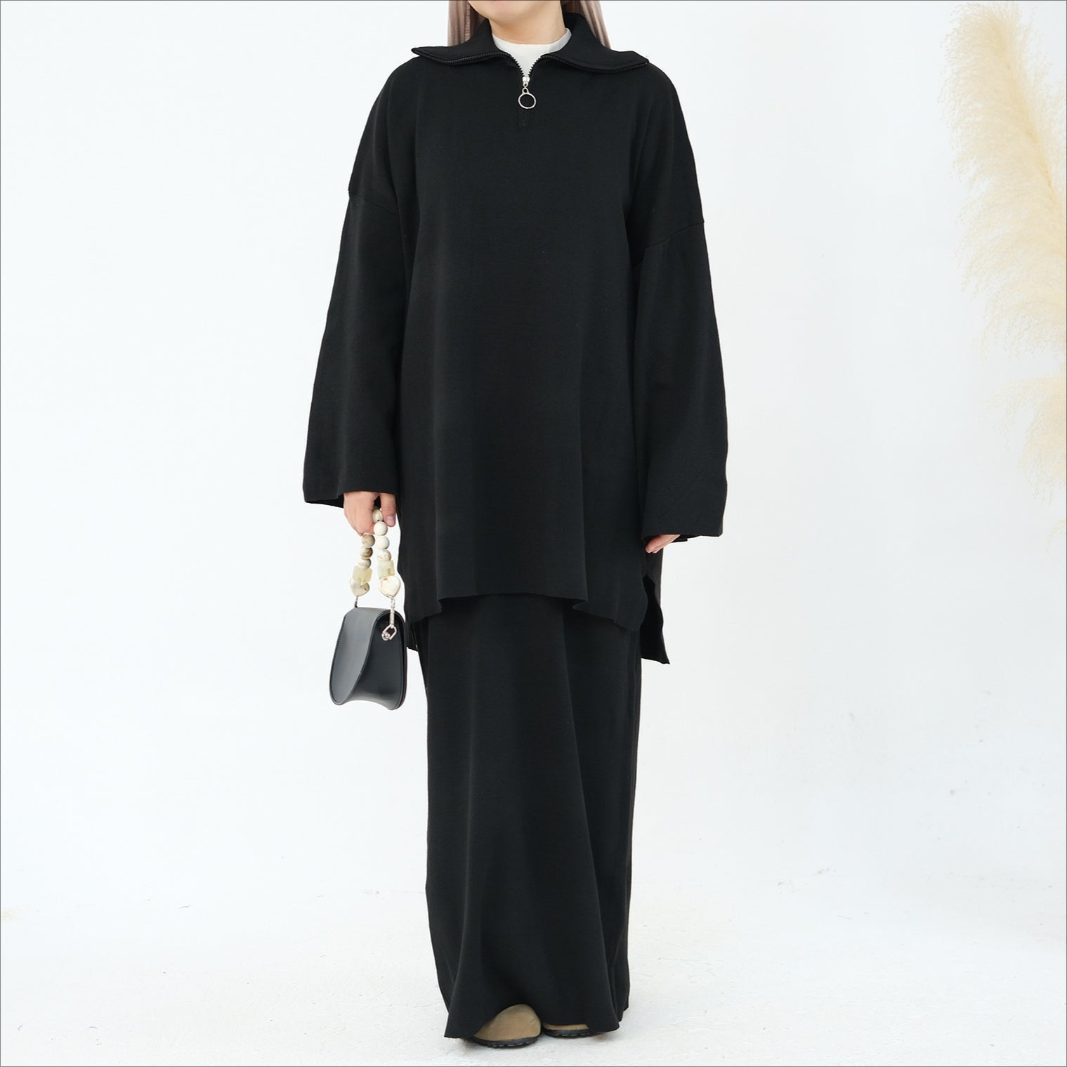 Cozy Knitted Sweater and Skirt Set - Loose Fit Two Piece Outfit for Women | Perfect for Fall, Winter & Casual Wear
