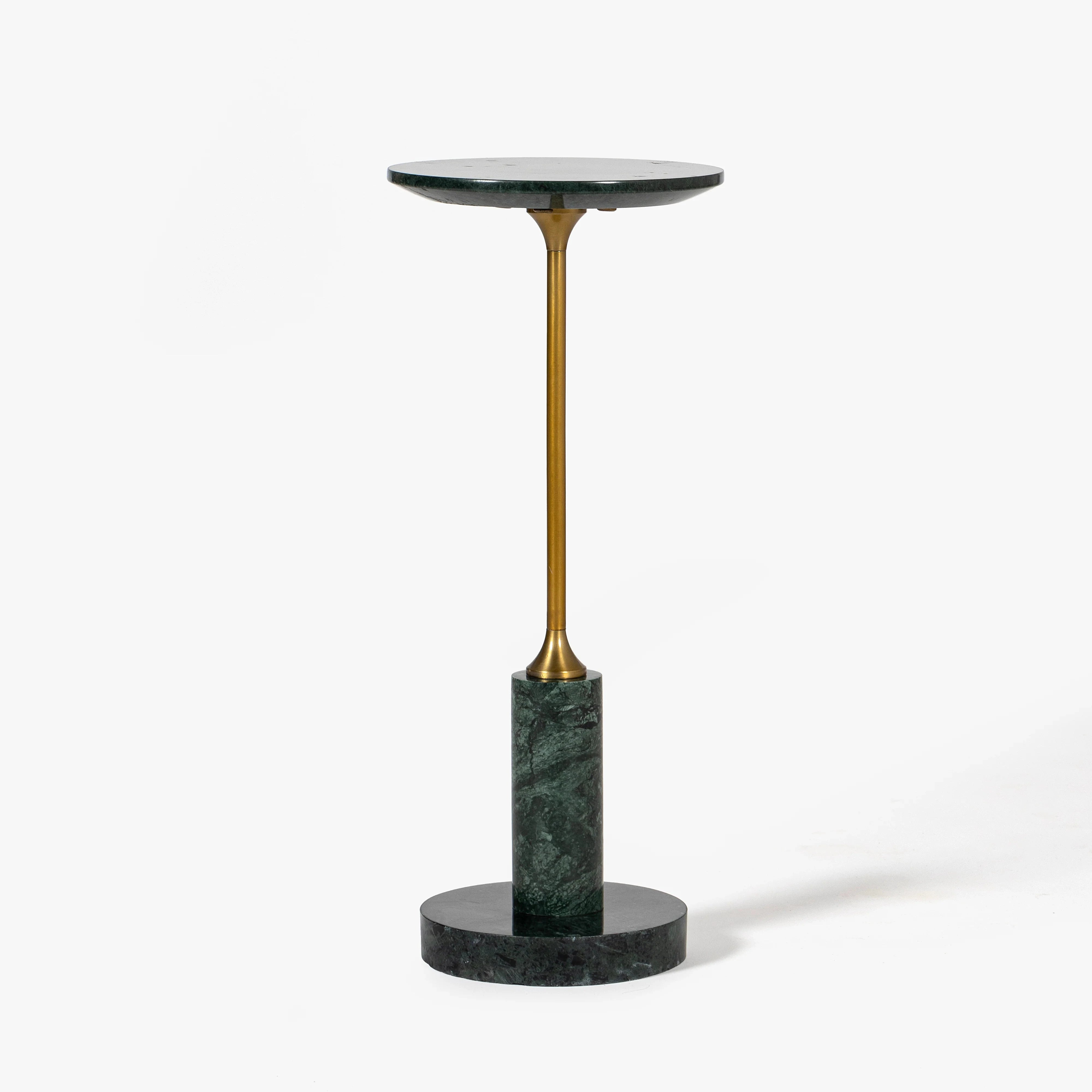 Francesca Marble Drink Table - Dark Green Side Table for Living Room, Patio, or Bedroom - Elegant and Durable Home Decor Accent