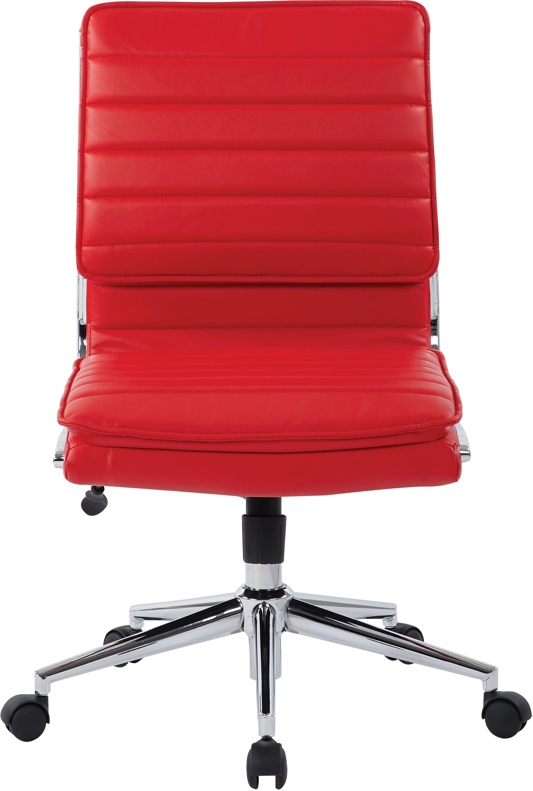 Office Star Armless Mid Back Manager's Faux Leather Chair [SPX23592C] - Ergonomic Office Chair for Home & Business, Comfortable Desk Chair for Long Hours Work, Perfect for Office, Study Room, or Conference Room