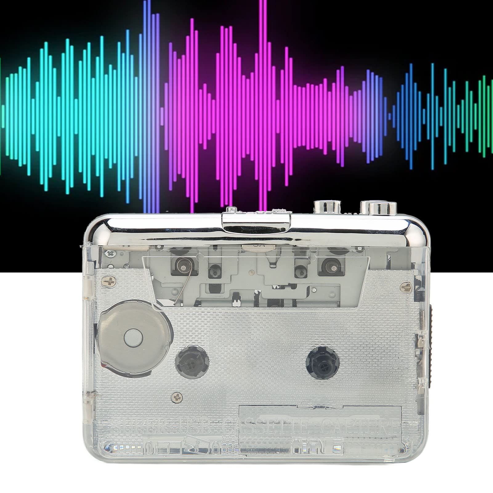 PUSOKEI Portable FM Radio Cassette Player with USB to MP3 Converter - Walkman Style Cassette Player with 3.5mm Headphone Jack, USB/Battery Powered (2 AA) - Perfect for Music Lovers, Vintage Audio Enthusiasts & Road Trips