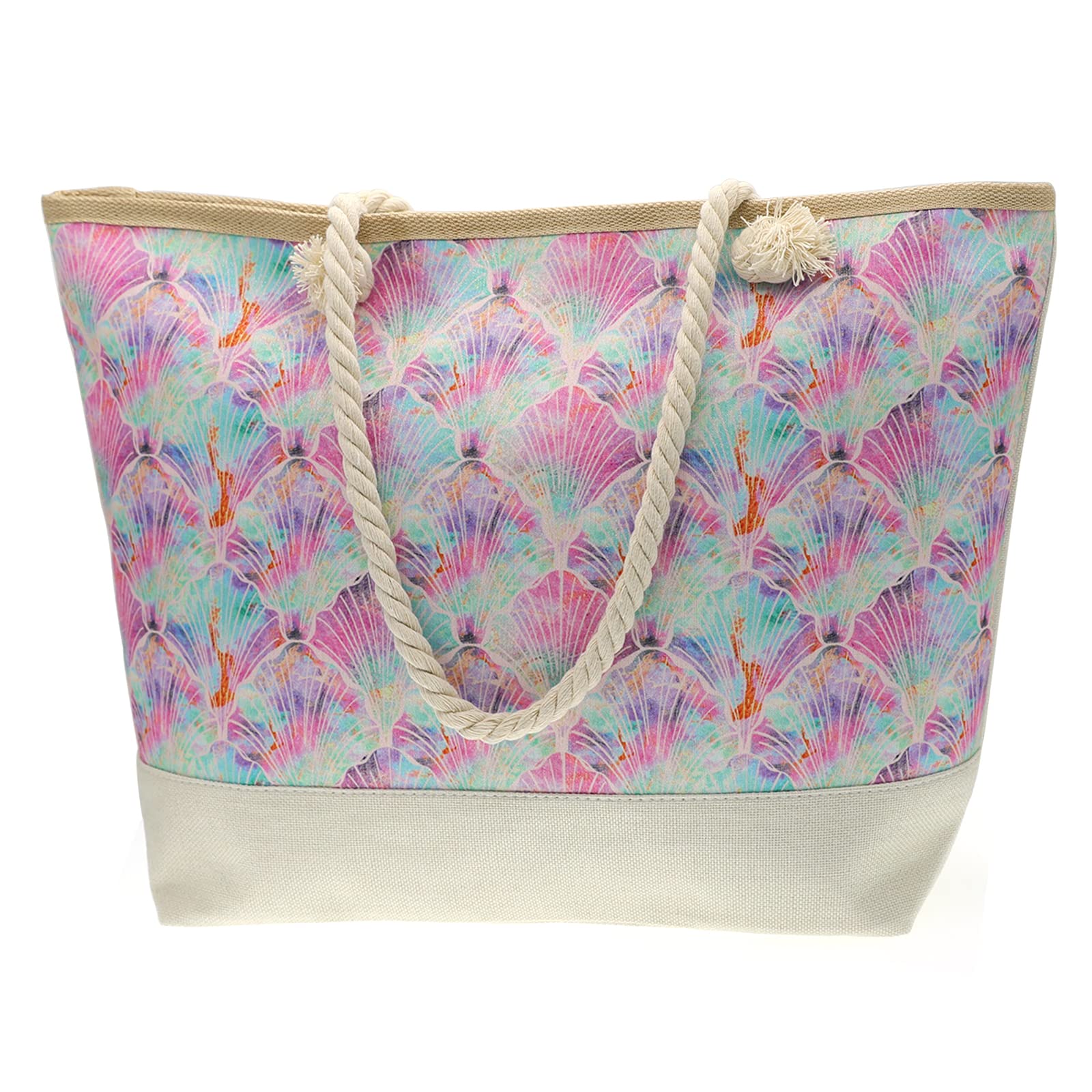 Extra Large Waterproof Beach Bags for Women with Zipper - Stylish Travel Tote for Daily Use, Pool, Vacation & Shopping