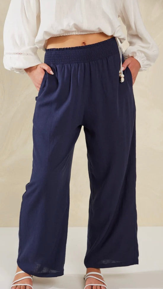 Sardinia Pant Riviera - Women's High Waisted Wide Leg Palazzo Pants for Summer Beach & Vacation - Perfect for Casual Outfits, Travel, and Resort Wear