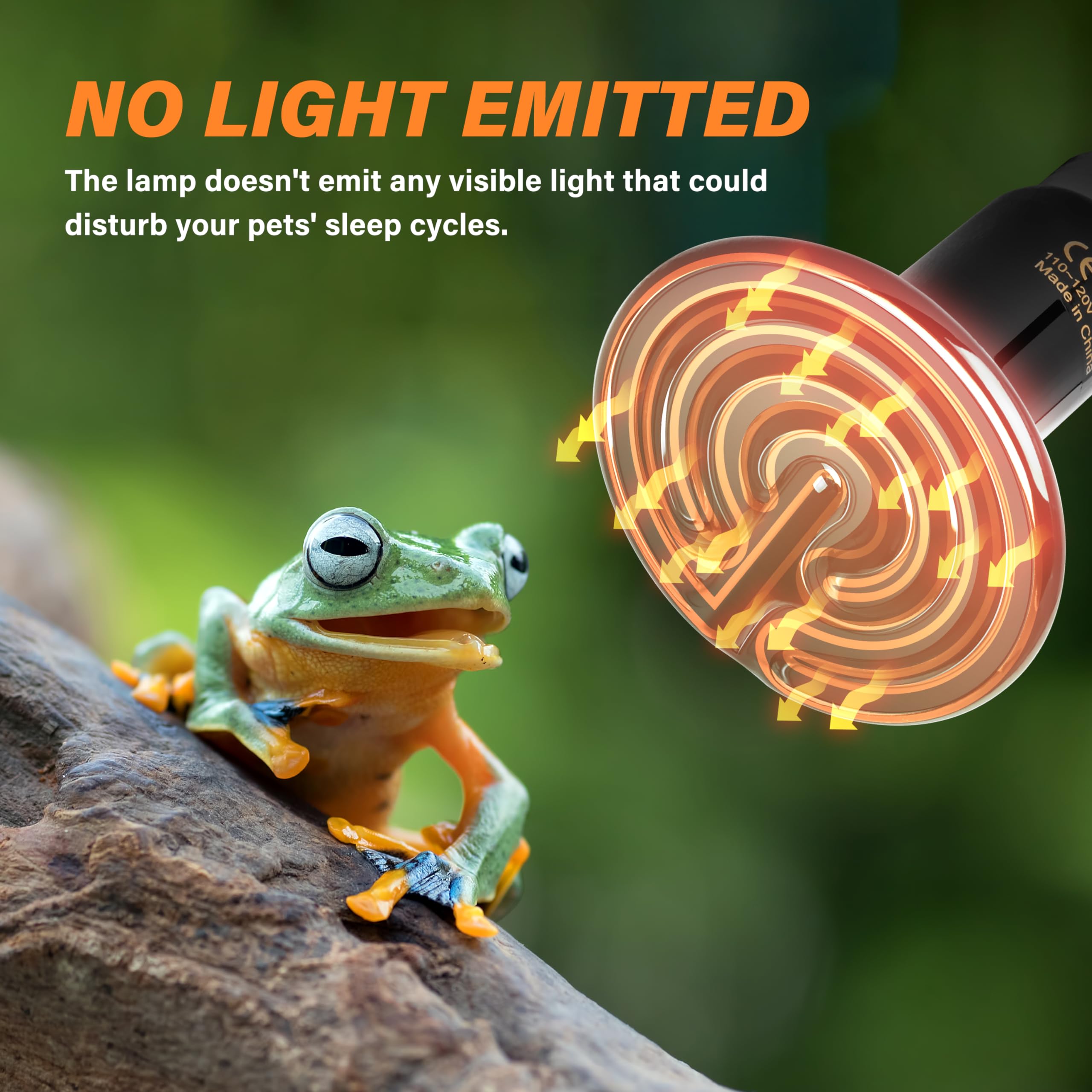 Simple Deluxe 150W Ceramic Heat Emitter - Reptile Heat Lamp Bulb for Lizards, Snakes & Amphibians - No Light Brooder Coop Heater for Chicken Incubation - 2 Pack - Perfect for Terrariums, Vivariums & Poultry Farms