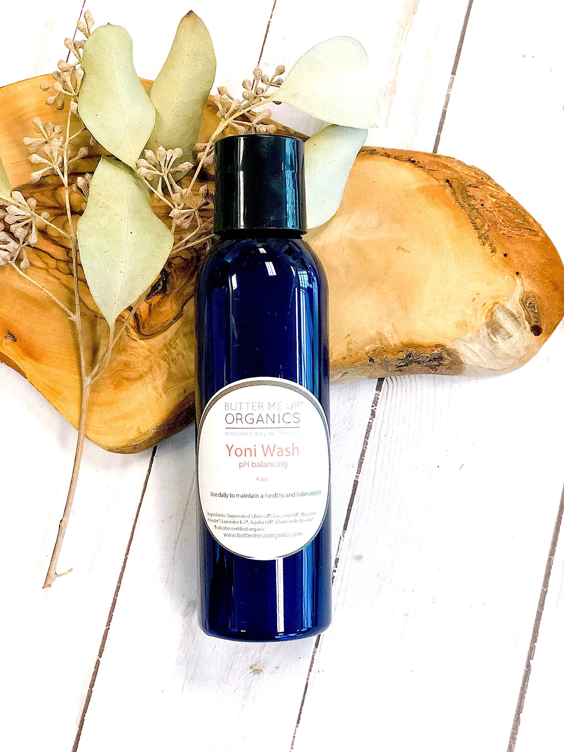 Organic Yoni Wash & Feminine Wash by Butter Me Up Organics – pH Balanced, Natural & Gentle Intimate Cleanser for Daily Use & Post-Workout Hygiene