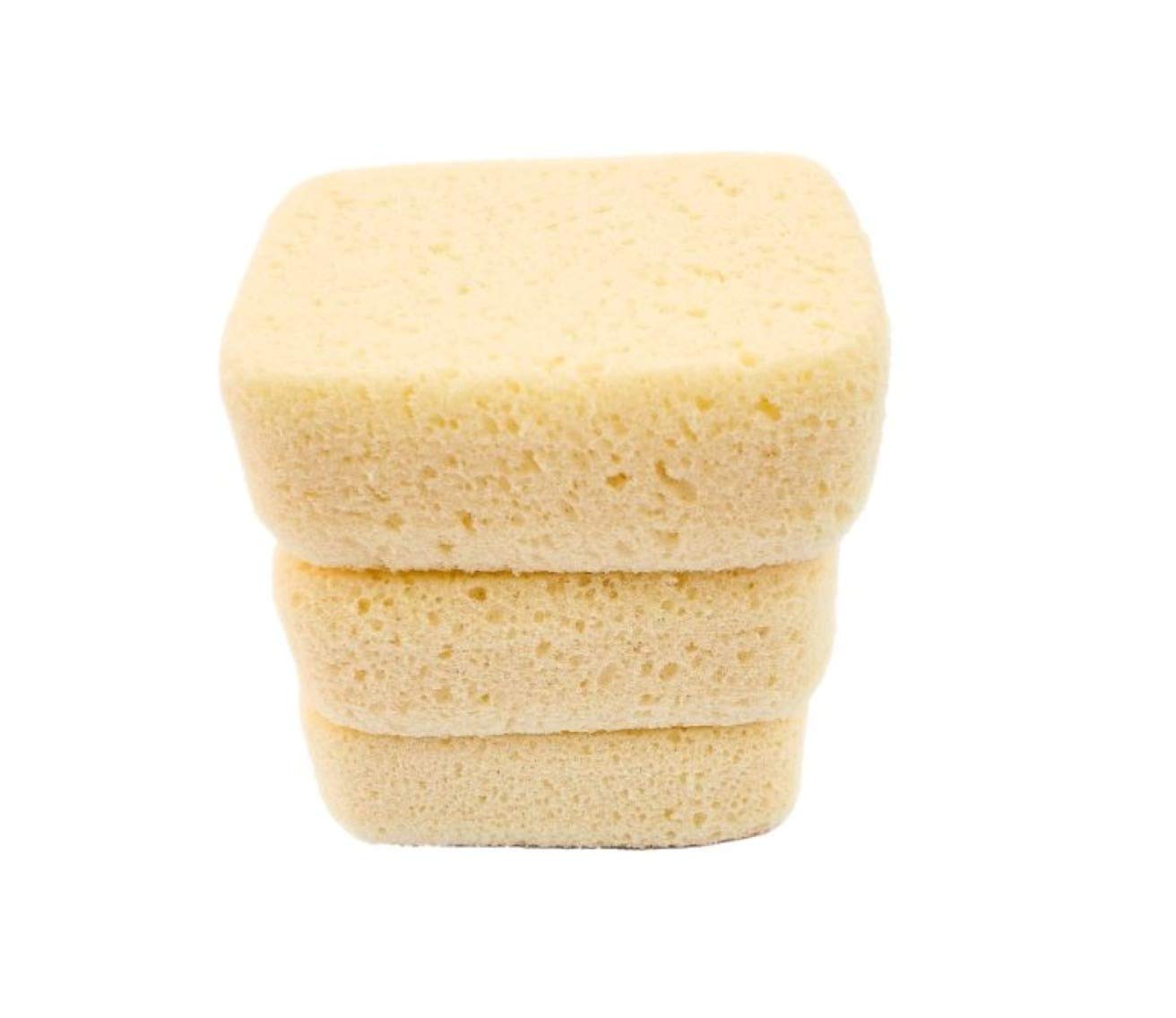 Michelle's Melting Pot Foam Bath Sponge - 3 Pack Soft Yellow Shower Sponges for Gentle Exfoliation & Luxurious Bathing | Perfect for Sensitive Skin & Spa Day at Home