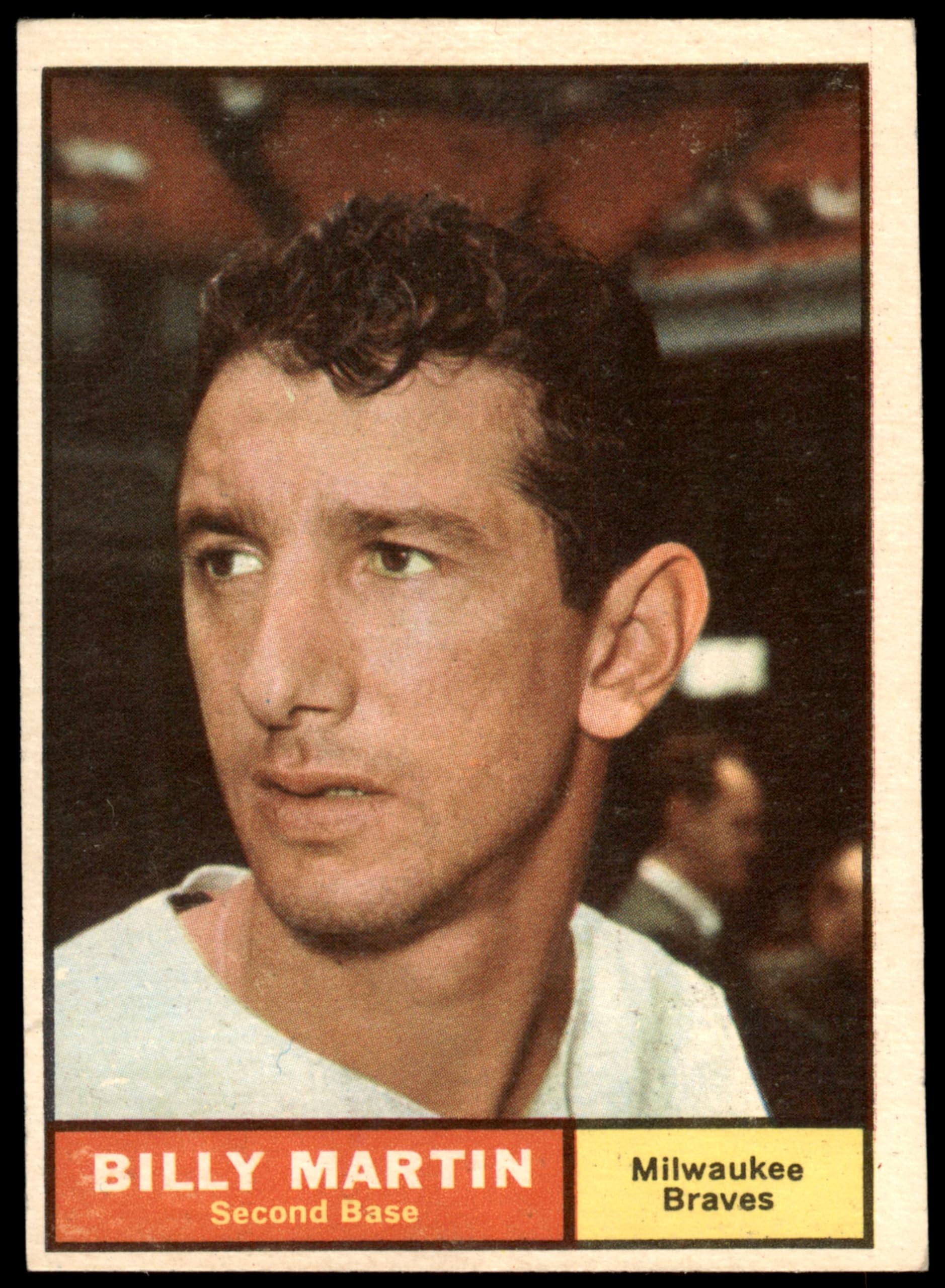 1961 Topps #89 Billy Martin Milwaukee Braves Baseball Card - Excellent Condition - Vintage MLB Collectible for Fans & Memorabilia Enthusiasts - Perfect for Display, Trading, and Sports Collections