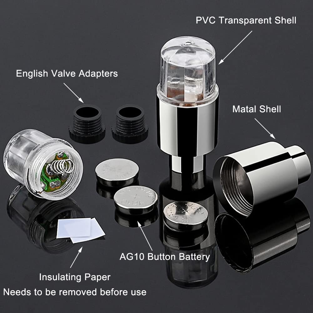 20Pcs LED Tire Valve Lights - Waterproof Flashing Wheel Lights for Cars, Bikes & Motorcycles - White LED Valve Caps for Night Riding & Safety (Perfect for Nighttime Cycling, Car Shows & Vehicle Customization)