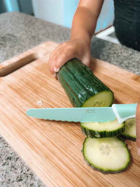 Kiddikutter Child Safe Knife - Stainless Steel Safety Knife for Kids, Toddlers & Beginners - Perfect for Cooking, Baking & Learning Kitchen Skills