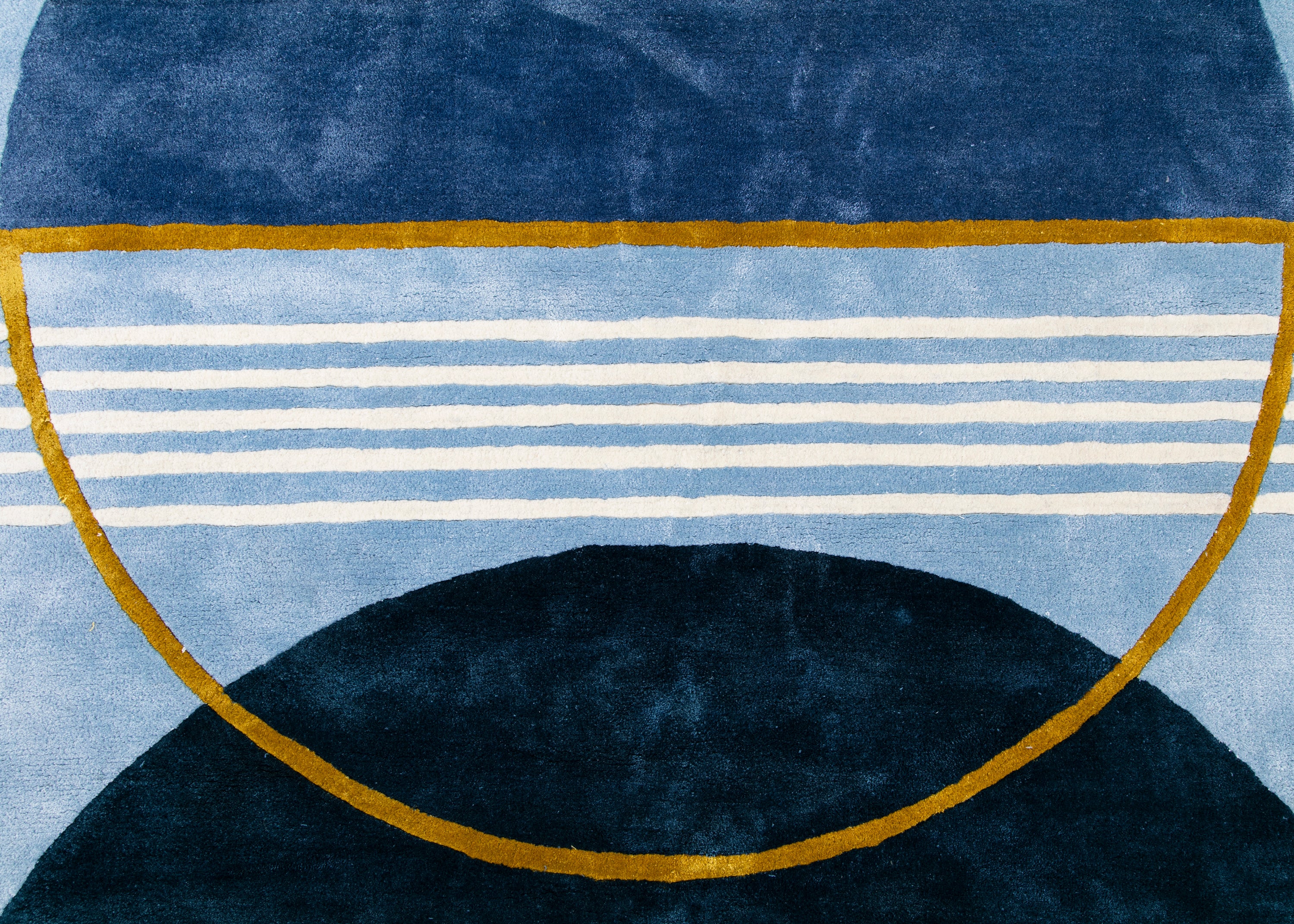Blue Abstract Hand Tufted Wool Area Rug 5x8 ft - Modern Boho Living Room Rug, Bedroom Carpet for Home Decor