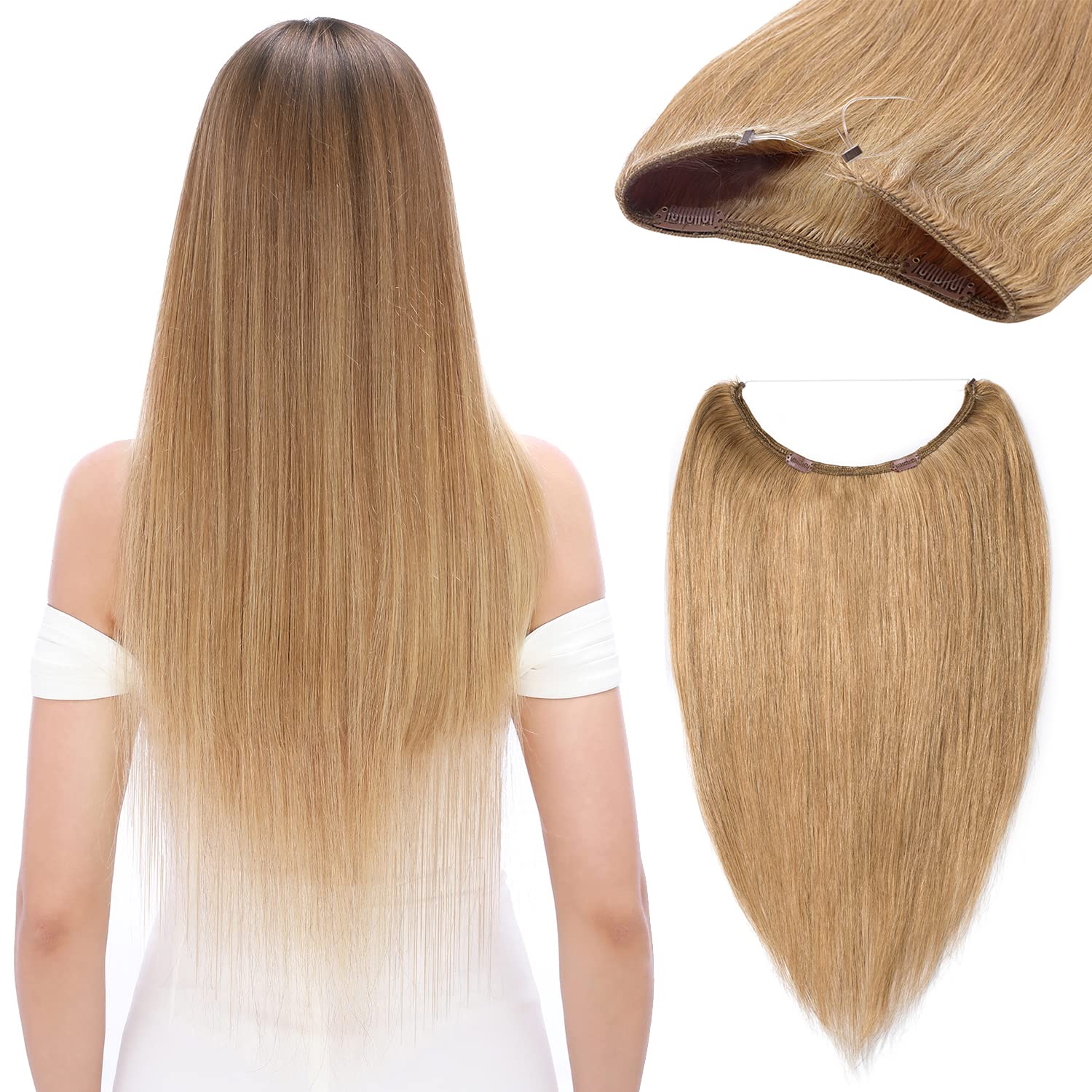 S-noilite Invisible Wire Human Hair Extensions – 20