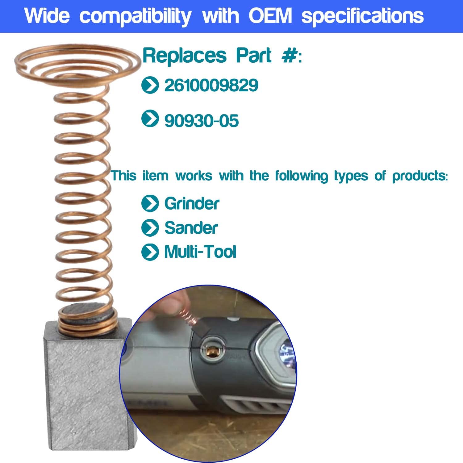 6-Pack Carbon Motor Brushes Replacement for Dremel 3000/200/276/396 - Compatible with Dremel 2610009829 - Perfect for Rotary Tool Repair & Maintenance - DIY, Woodworking & Craft Projects