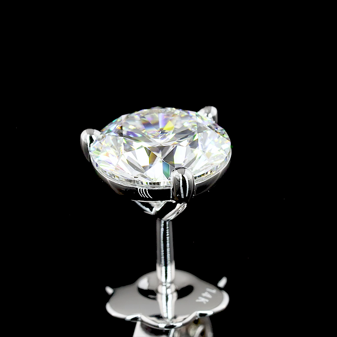 2.48 Carat Lab-Grown Round E VVS2 Diamond 14K White Gold Martini Stud Earrings - Perfect for Weddings, Anniversaries & Special Occasions
