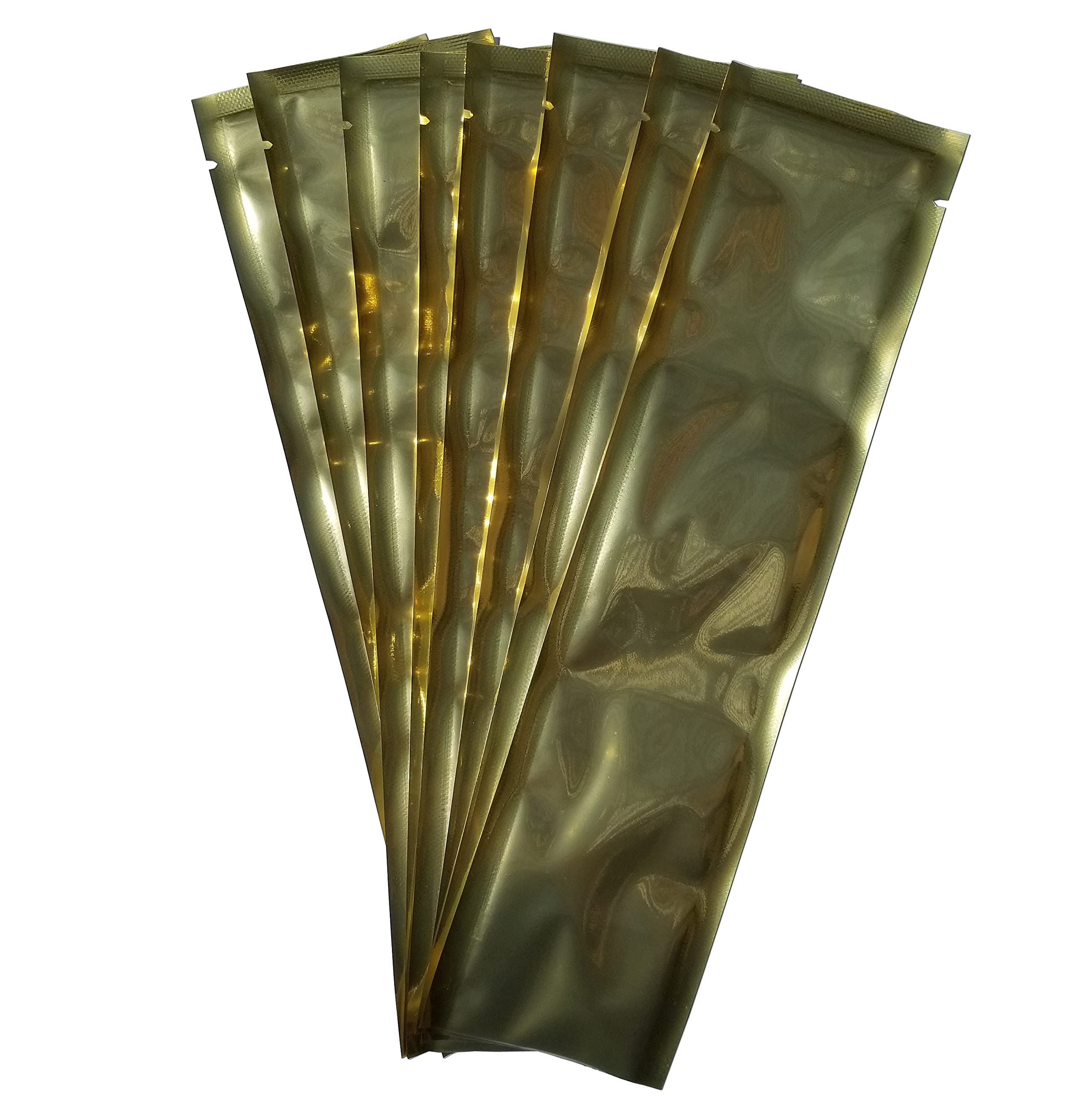 Premium Gold & Clear Freezer Pop Bags with Silver Lining - 100 Pack | Commercial-Grade Pre-Cut Heat Sealable Vacuum Sealer Bags for DIY Popsicles | Made in USA | Ideal for Home Freezing, Party Treats & Small Business Food Packaging