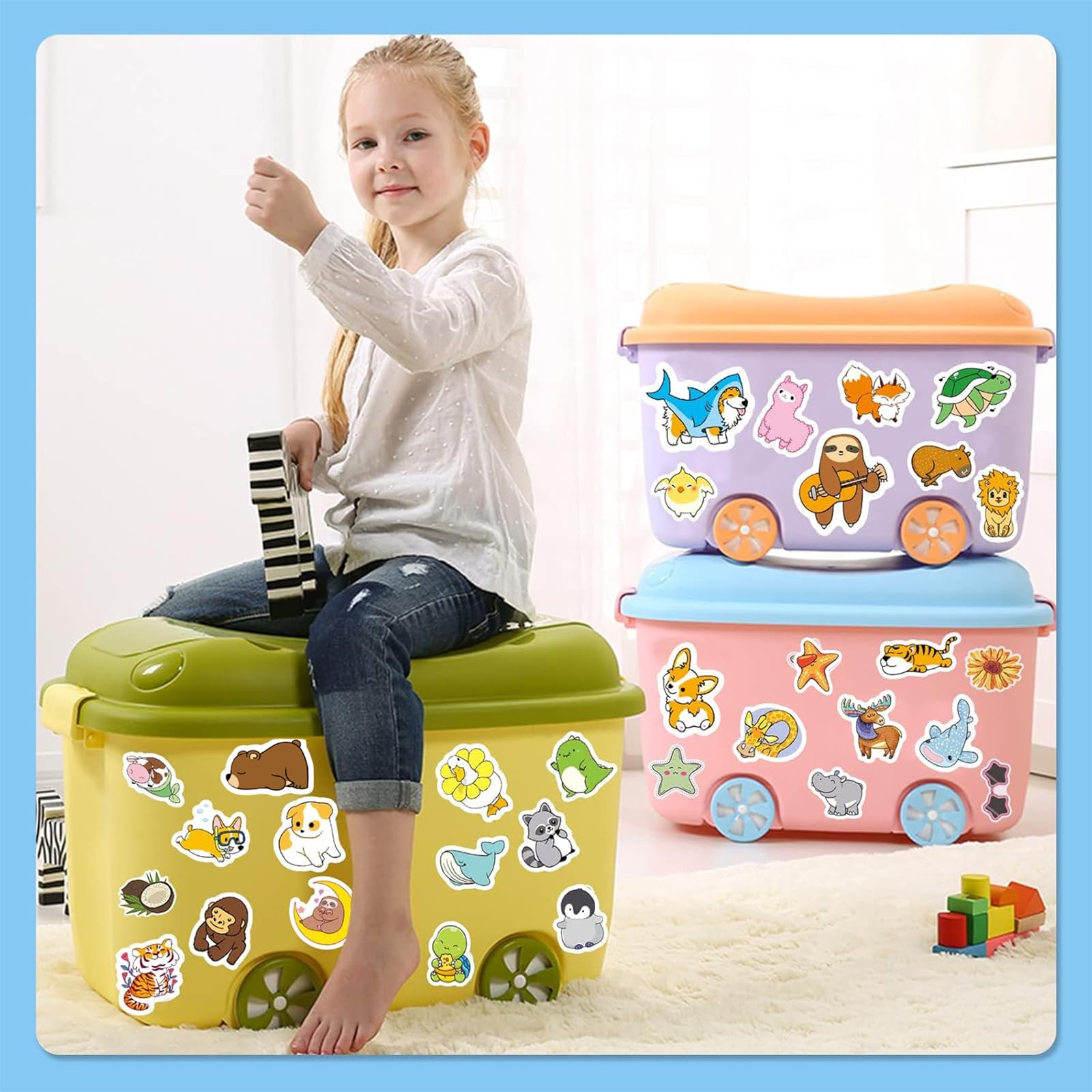 SYCARON 200PCS Waterproof Vinyl Stickers for Water Bottles, Laptops, Notebooks - Cute Animal Stickers for Kids, Girls, Teens & Adults - Perfect for School, Office & DIY Crafts