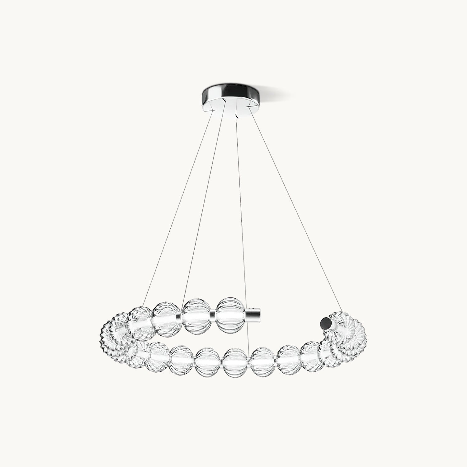 Elegant Circular Ring Pearl Chandelier - Modern Crystal Ceiling Light Fixture for Dining Room, Bedroom, or Living Room Decor