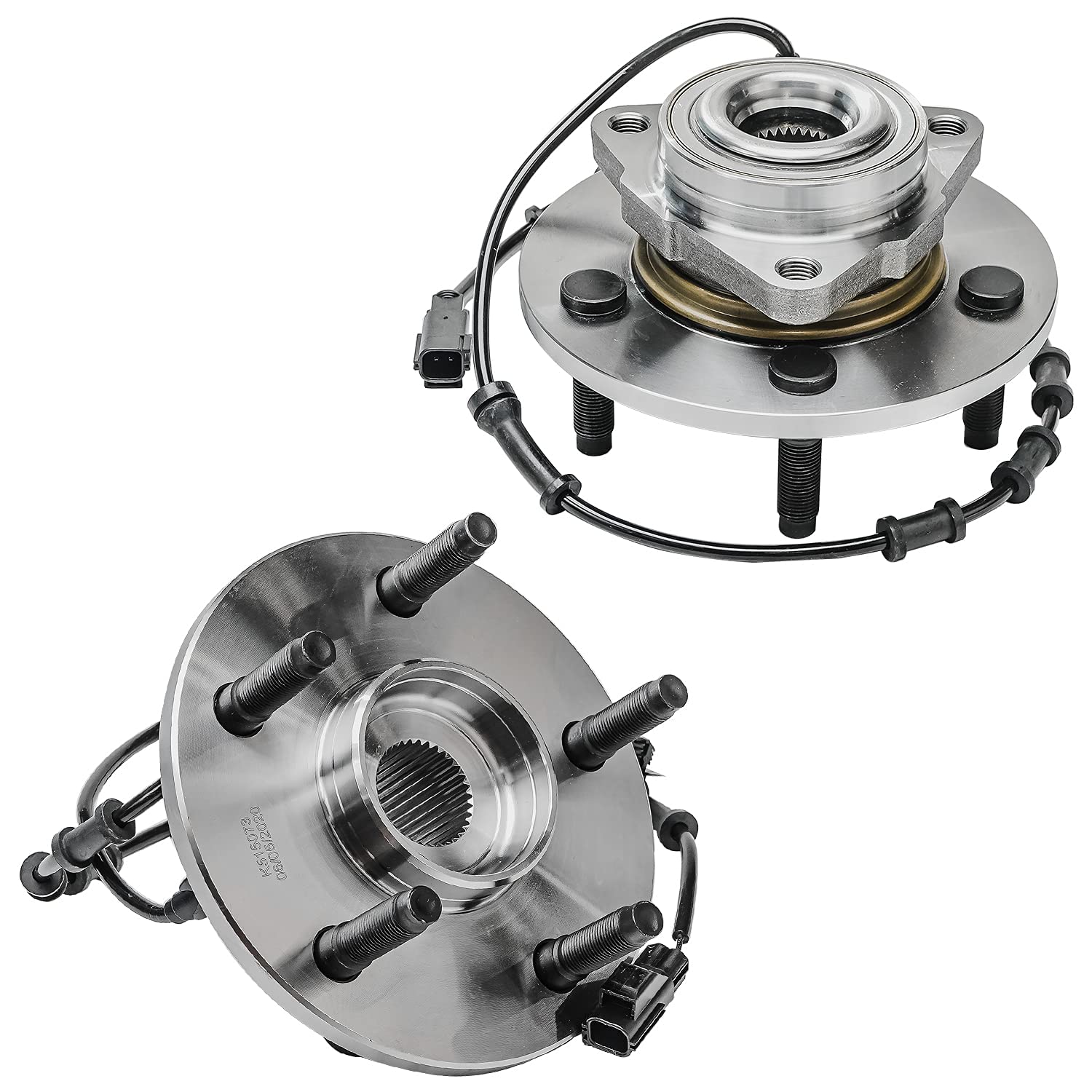 Detroit Axle 4WD Power Steering Rack and Pinion & Front Wheel Hub Bearing Kit for 2002-2005 Dodge Ram 1500 with ABS - 3 Piece Replacement Set - Off-Road & Towing Upgrade