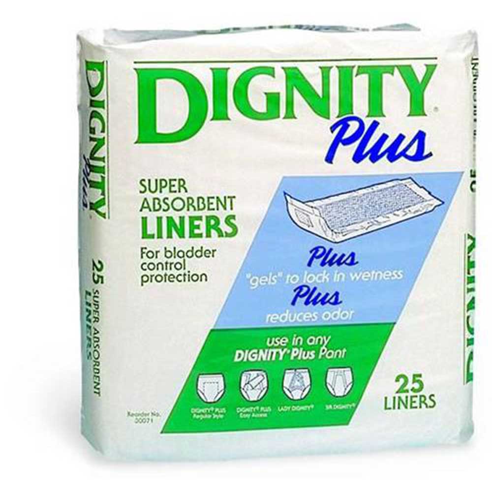 Dignity Extra Absorbent Disposable Incontinence Liners for Adults - Pack of 25 | Super Soft & Odor Control | Ideal for Overnight Protection & Travel Use