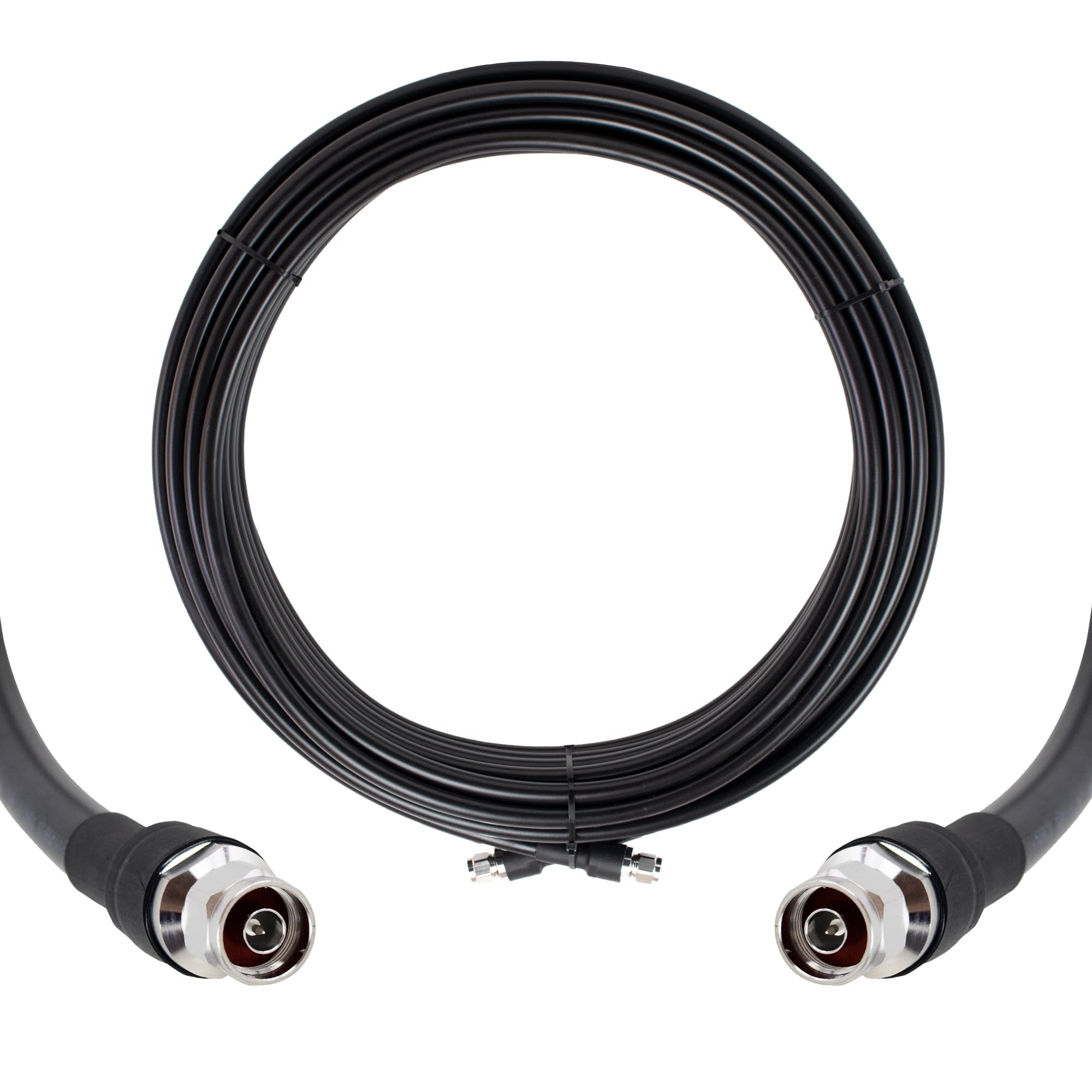 Bolton600 - 60ft LMR600 Coaxial Cable | Ultra Low Loss 50ohm Coax Cable | N Male to N Male Connector | Heavy Duty Flexible Outdoor Black Cable for Home & Commercial Signal Booster Installations | Perfect for Cell Phone Boosters, TV Antennas & Wireless Networks