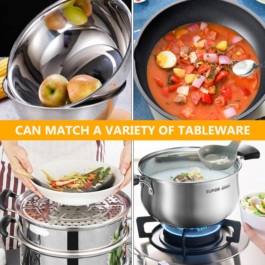DOITOOL 1-Piece Tempered Glass Pot Cover with Ergonomic Standing Handle - Universal Round Cookware Lid for Stovetop, Saucepan & Stockpot - Perfect for Cooking, Simmering & Food Storage