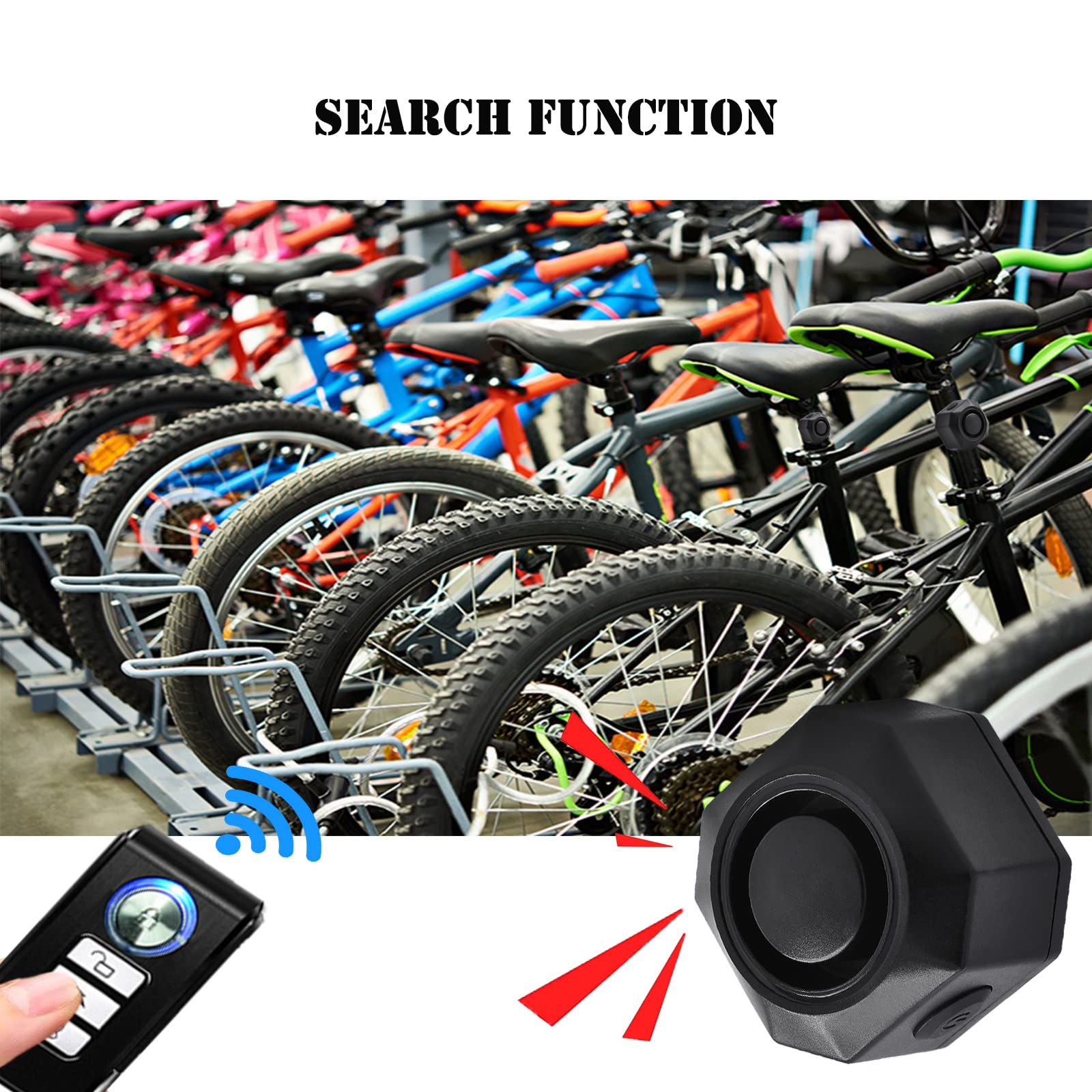 110dB Wireless Bike Alarm with Vibration & Motion Sensor - USB Rechargeable, Anti-Theft Waterproof Bicycle & Motorcycle Security Alarm with Remote Control (10 Pack) - Perfect for Outdoor Cycling, Commuting & Parking Protection