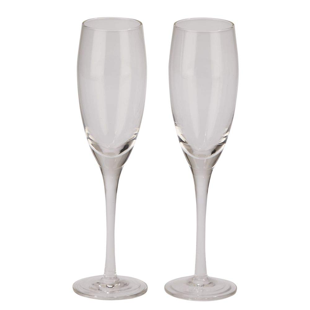 Elegant Crystal Wedding Champagne Flutes Set of 2 - 9 Inch Tall Toasting Glasses for Bridal Showers, Anniversaries & Romantic Celebrations