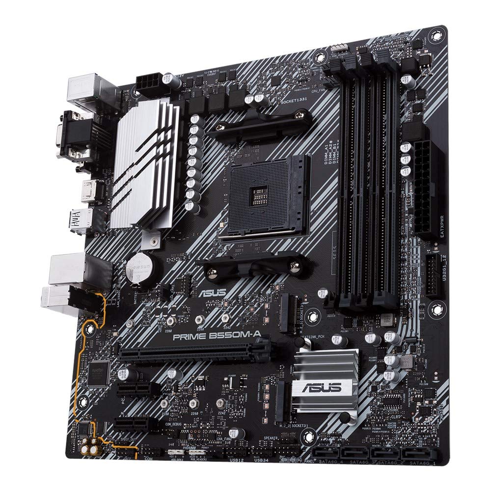 ADMI AMD Ryzen 5 5600X 6-Core 4.6GHz CPU + ASUS Prime B550M-A Micro ATX Motherboard + Corsair Vengeance LPX 16GB 3200MHz DDR4 RAM Bundle - High-Performance Gaming PC Build Kit for Streaming, Video Editing & Esports