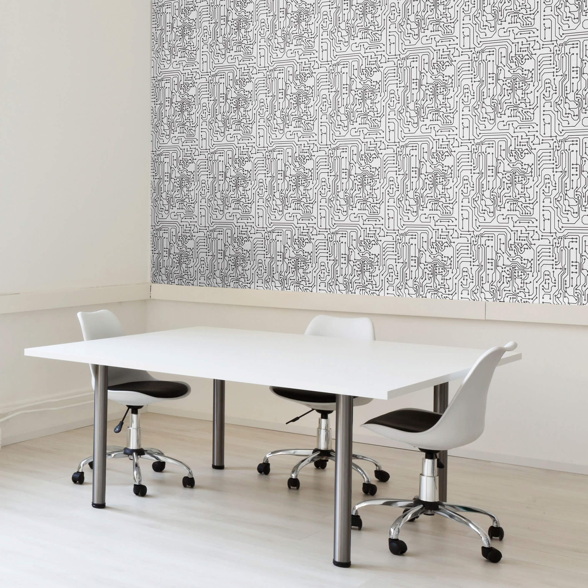 White Pattern Peel and Stick Removable Wallpaper 9607 - Self-Adhesive Decorative Wall Covering for Bedroom, Living Room & Home Office Decor