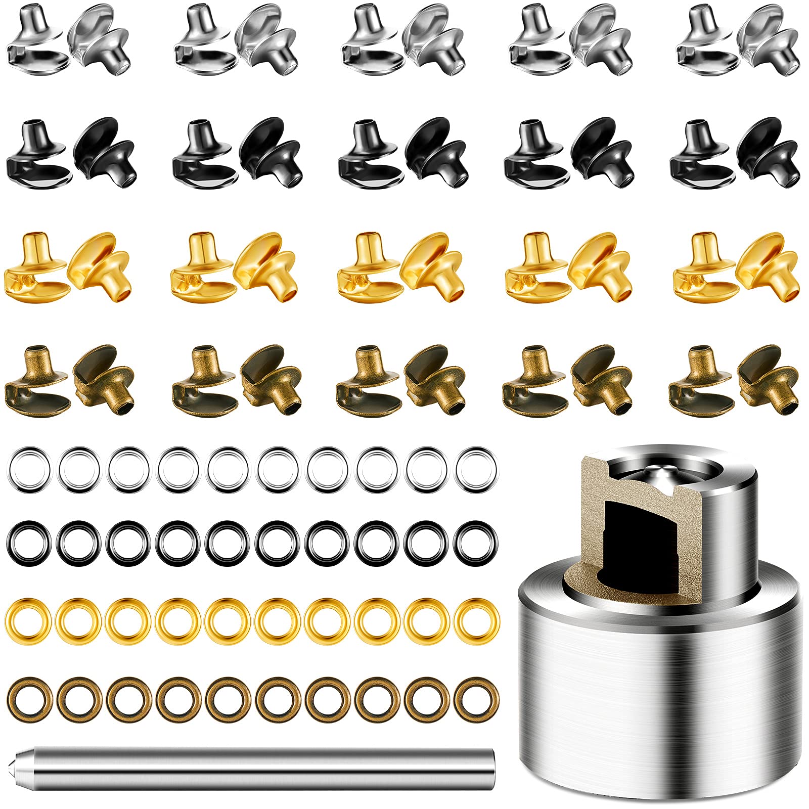 Boots Hooks 40 Sets - Silver, Black, Gold, Bronze for Hiking & Camping