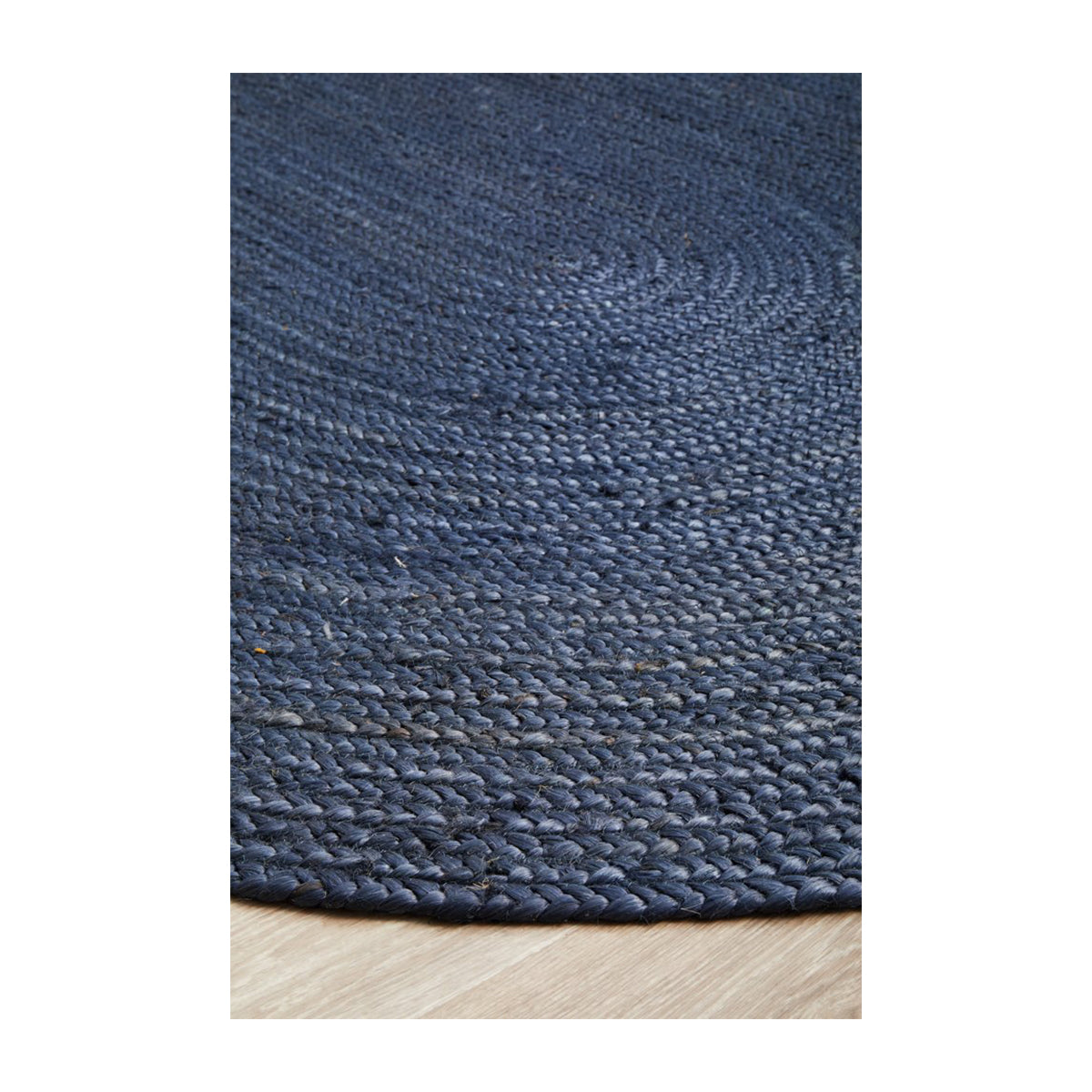 Premium Bondi Oval Area Rug - Soft Navy Blue Handwoven Wool Rug for Living Room, Bedroom & Home Decor