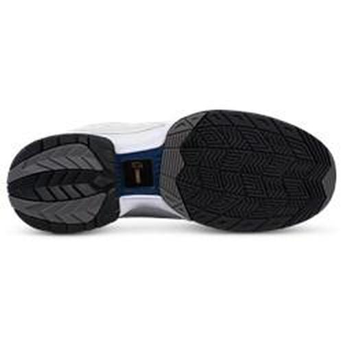 Men's Wide Boss Bowling Shoes - White/Navy/Grey - Comfortable & Durable for League Play & Tournaments