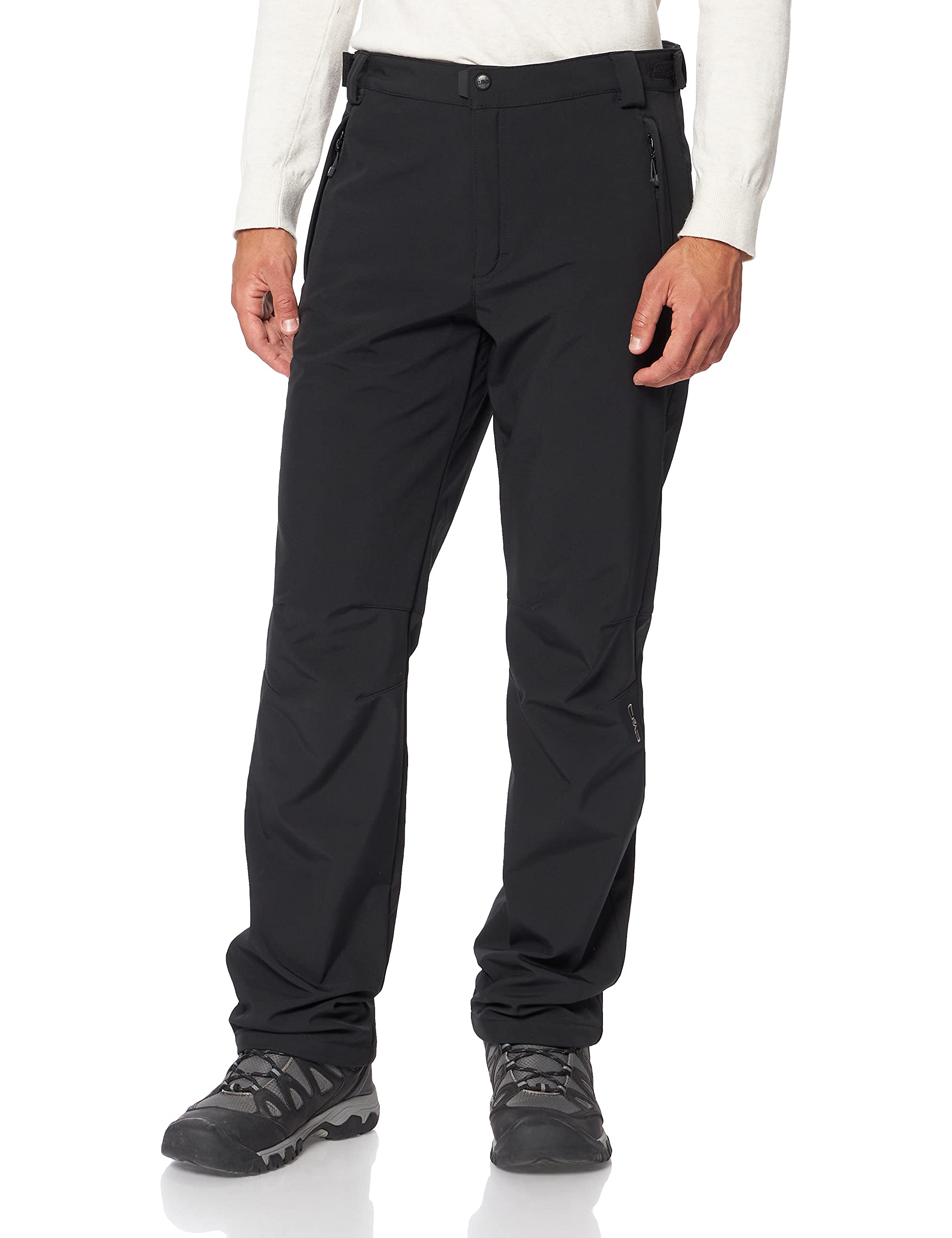Men's Softshell Trousers - Waterproof & Windproof Outdoor Pants - Size 46 Black - Perfect for Hiking, Camping & Winter Activities