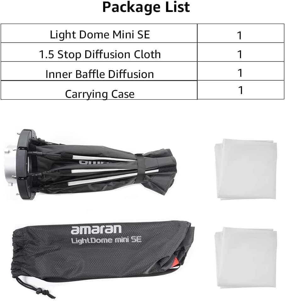Aputure Amaran Light Dome Mini SE Softbox - Universal Bowens Mount for Amaran 300c, 150c - Professional Photography Lighting Diffuser for Studio & Video Production