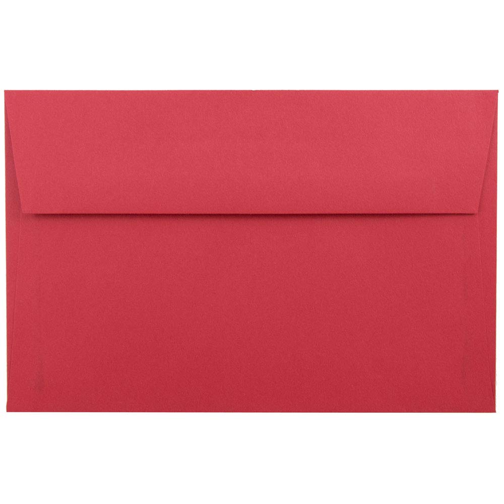 JAM PAPER A9 Colored Invitation Envelopes 5.75x8.75 Inches - 500 Pack Bulk Red Recycled Paper Envelopes for Wedding, Party, Greeting Cards & Business Correspondence