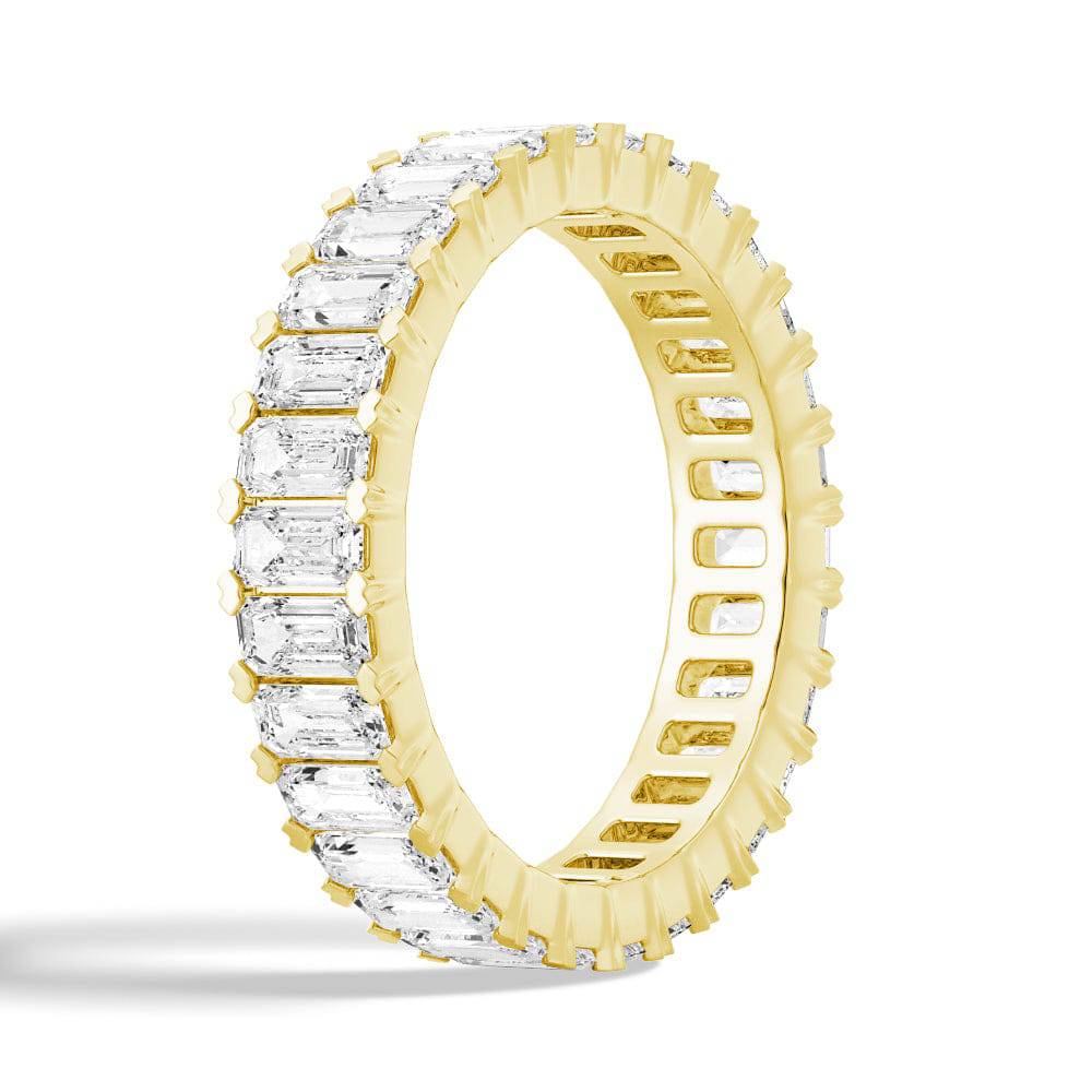 4.6 Carat Emerald Cut Moissanite Eternity Ring for Women - Wedding, Engagement, Anniversary Jewelry Gift - Durable & Sparkling Lab-Created Gemstone Band for Everyday Wear or Special Occasions