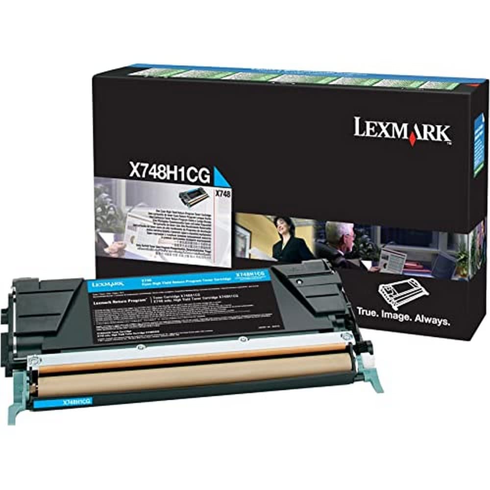 Lexmark LEXX748H1CG Cyan Laser Toner Cartridge - High Yield 10000 Pages | Compatible with Lexmark Printers for Office & Home Use