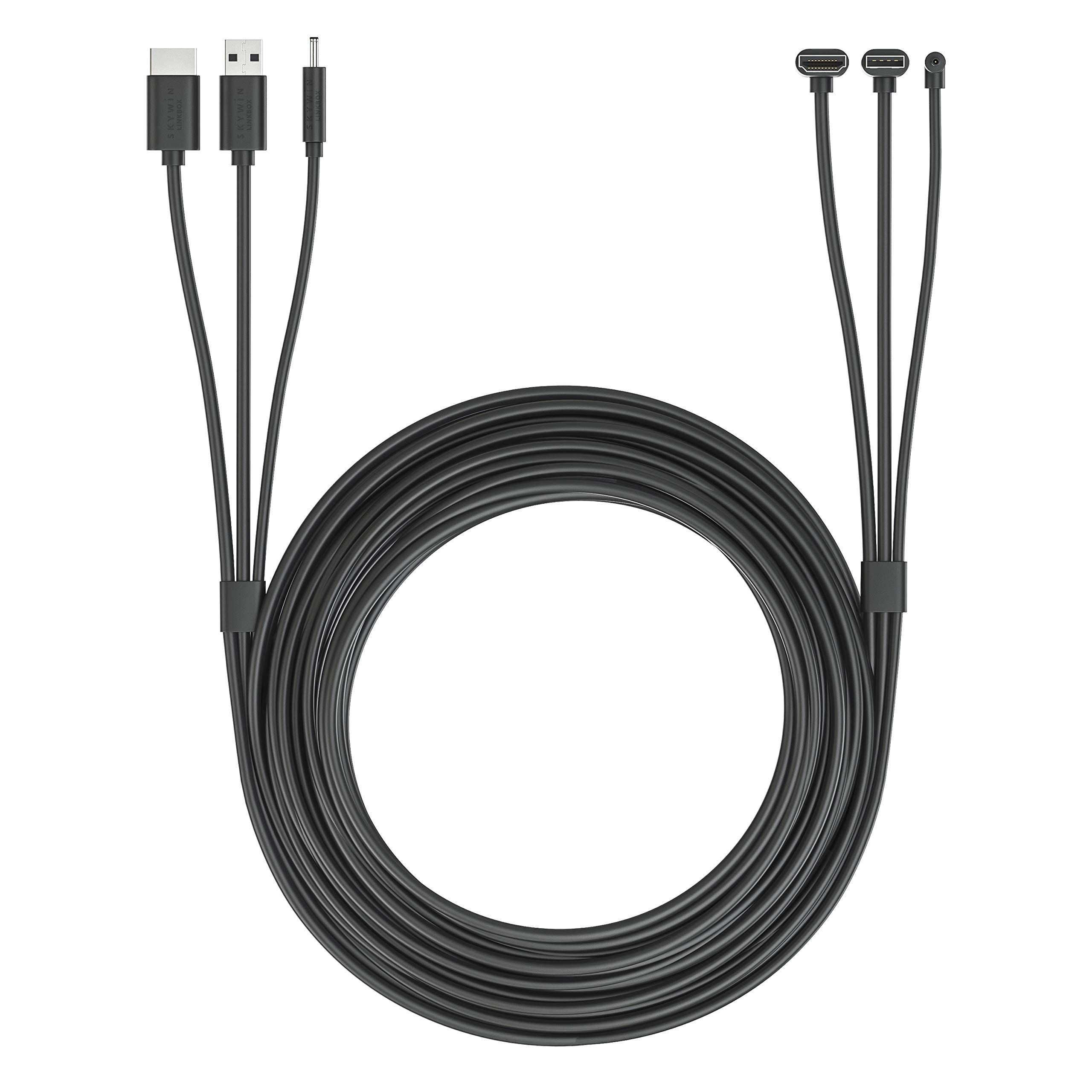 Skywin 3-in-1 Flat HTC Vive Compatible Cable - 16ft Replacement 3-in-1 Connection Cable for HTC Vive VR Headset & Link Box (5m/16ft) - Perfect for VR Gaming, Streaming & Virtual Reality Experiences