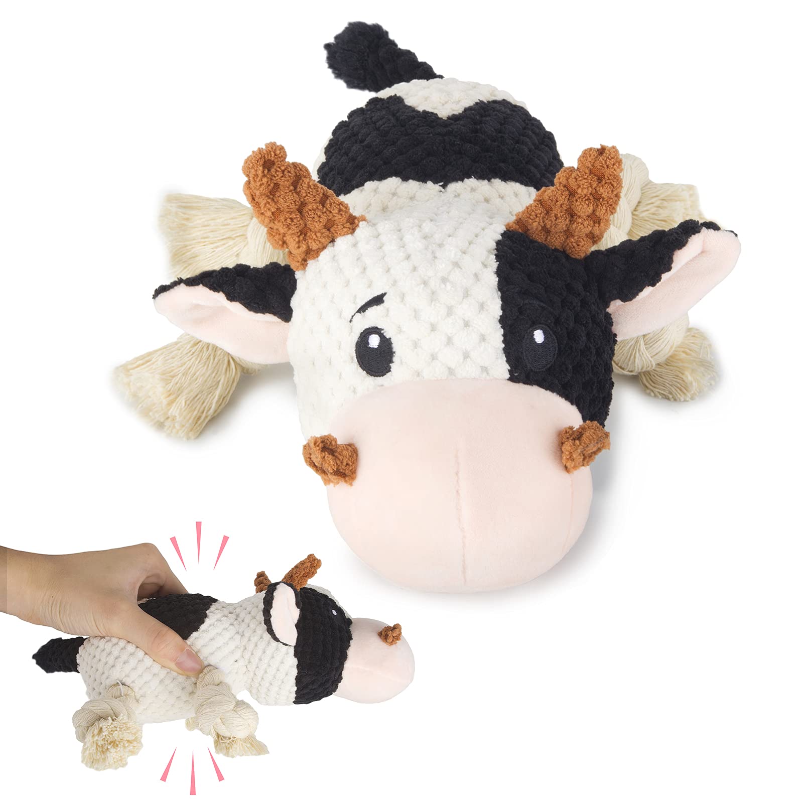 YPets Puppy Plush Dog Toy - Durable Interactive Stuffed Animal with Crinkle Paper & Squeaker - Chew Toy for Small, Medium & Large Dogs - Perfect for Playtime, Training & Cuddling