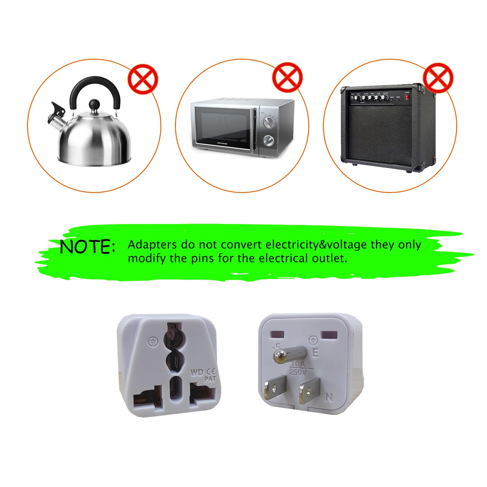Universal Travel Adapter - Worldwide International Plug Converter (2 Pack) - US, UK, EU to Canada/US Power Adapter - Perfect for Business Trips, Vacations & International Travel Accessories