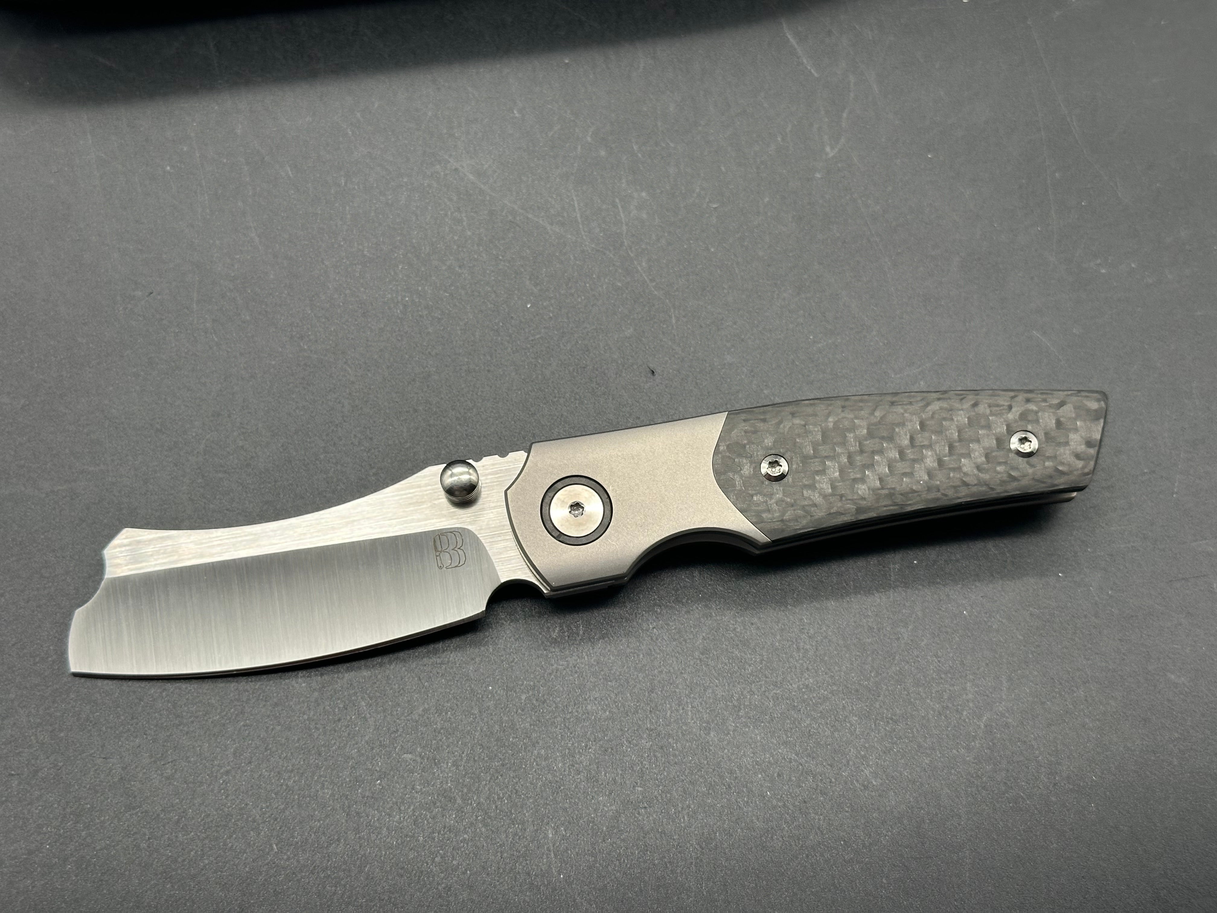 Berg Mini Barber Carbon Fiber Folding Knife with M390 Blade - Perfect for EDC, Outdoor Adventures & Everyday Cutting Tasks