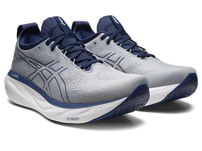 Asics Men's GEL-NIMBUS 25 Running Shoes - Sheet Rock/Indigo Blue - Premium Cushioned Road Running Sneakers for Men - Perfect for Long Distance Running, Jogging & Gym Workouts