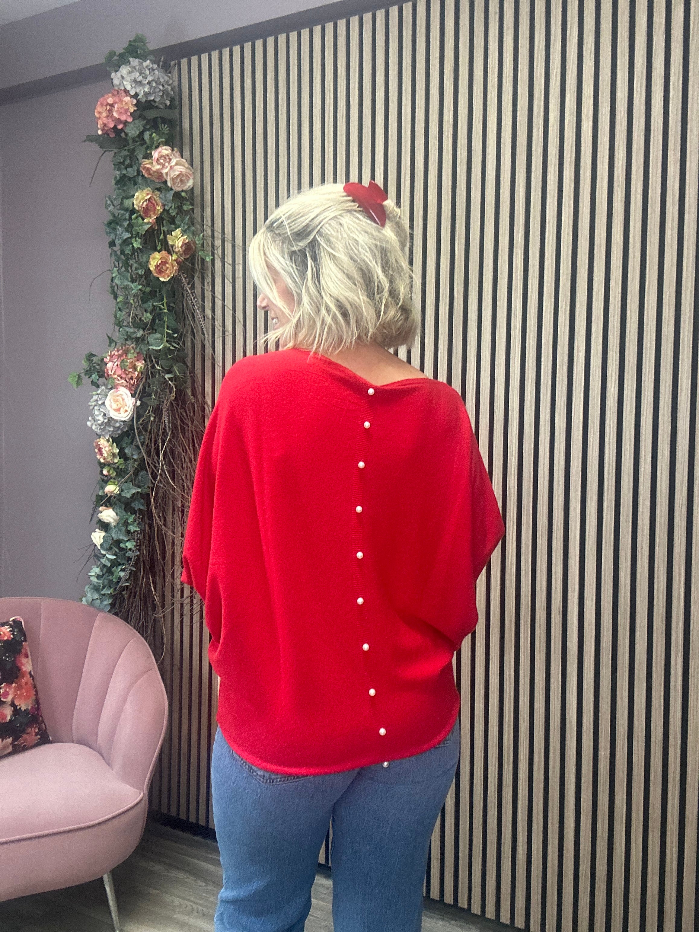 Elba Women's Knit Jumper Sweater - Soft Red Pullover for Fall & Winter | Casual Wear, Office Outfits, Holiday Cozy Style