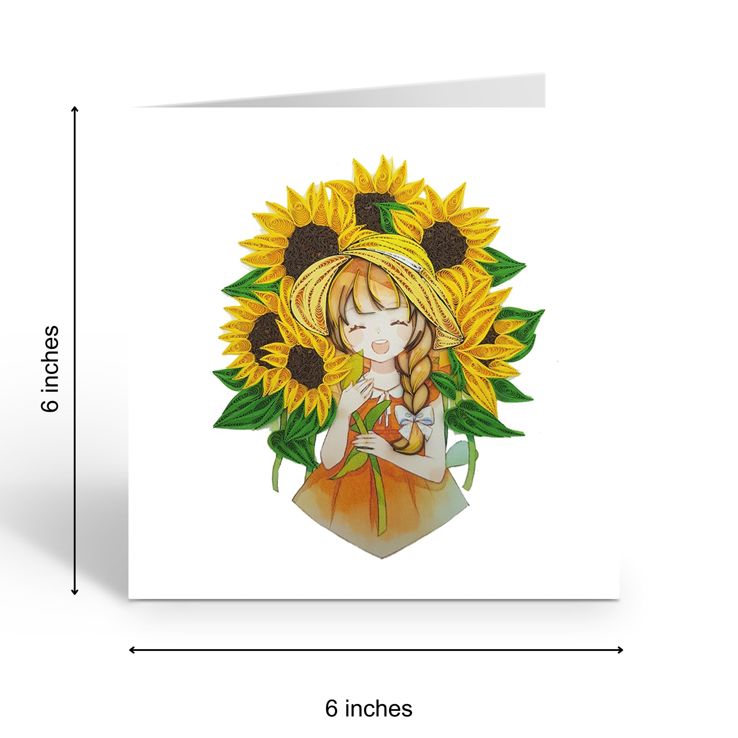 Handmade Quilling Floral Birthday Card - Sunflower Themed Birth Month Flower Card for Mom, Anniversary, Baby Shower & Special Occasions | 12 Months of Year Flower Collection | Perfect Gift for Women, Mothers & Loved Ones | Home & Office Decor