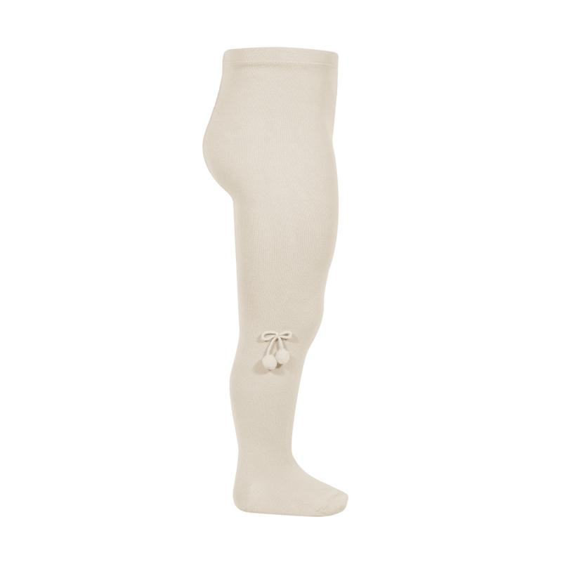 Soft & Comfortable Linen Pom Pom Tights for Women - Breathable Knit Leggings with Decorative Balls - Perfect for Casual Wear, Yoga, and Boho Fashion Outfits