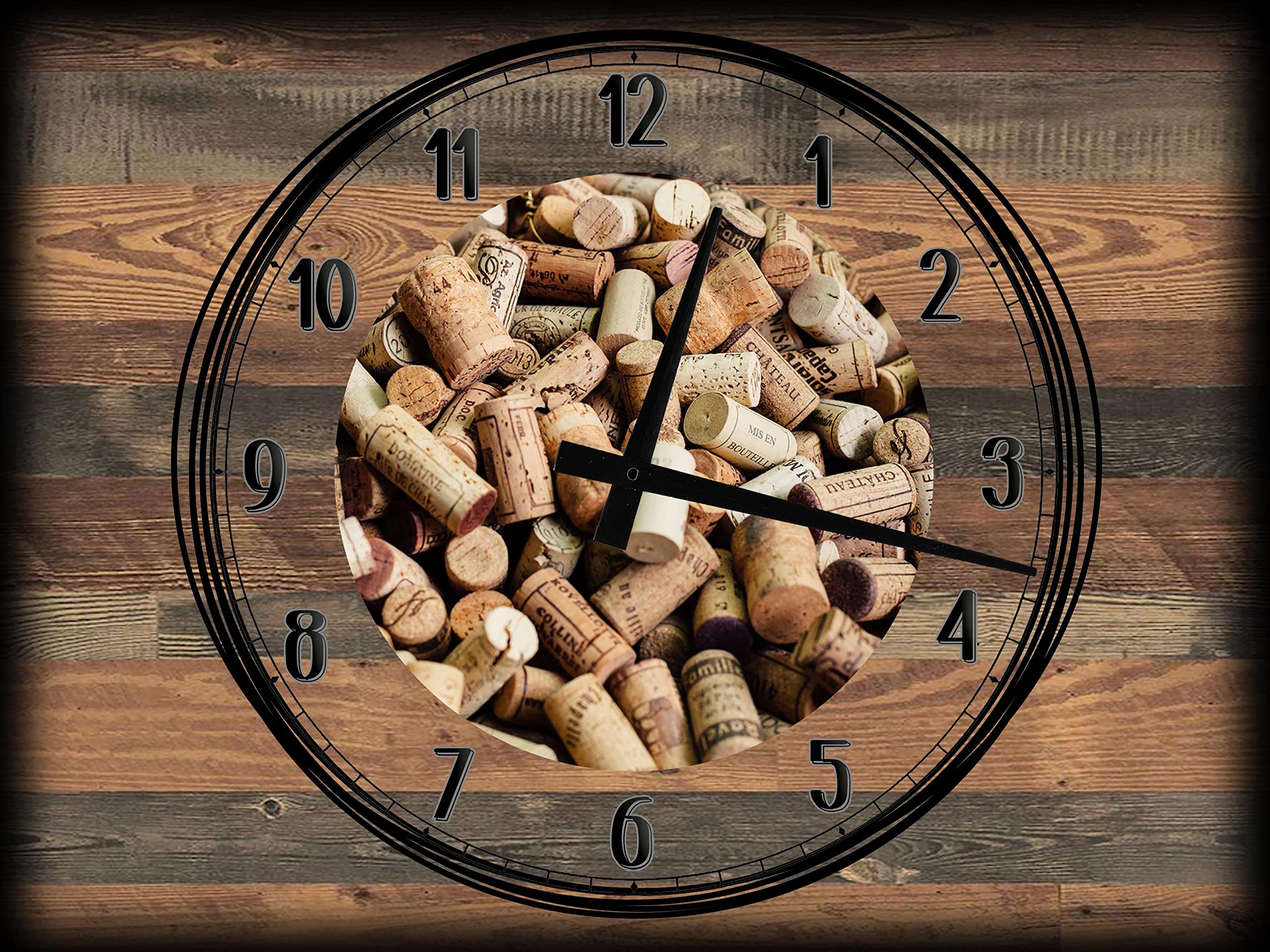 12x16 Inch Large Wall Clock - Rustic Canvas Art Decor for Kitchen, Office, Living Room | Wine-Themed Home Decor | Perfect for Farmhouse, Vintage & Modern Interiors